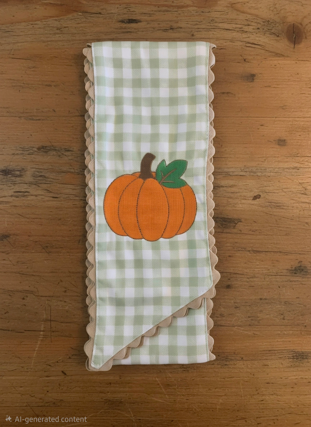 Embroidered wreath sash pumpkin