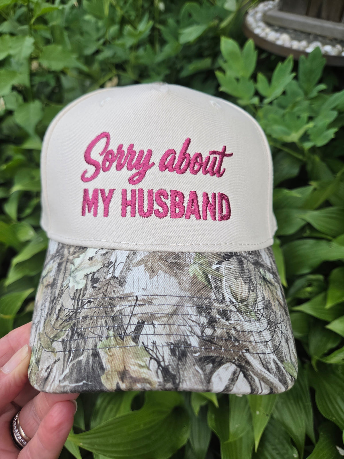 Sorry about my husband embroiderd hat
