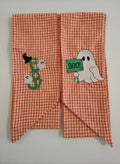 Embroiered wreath sash halloween ghost/boo