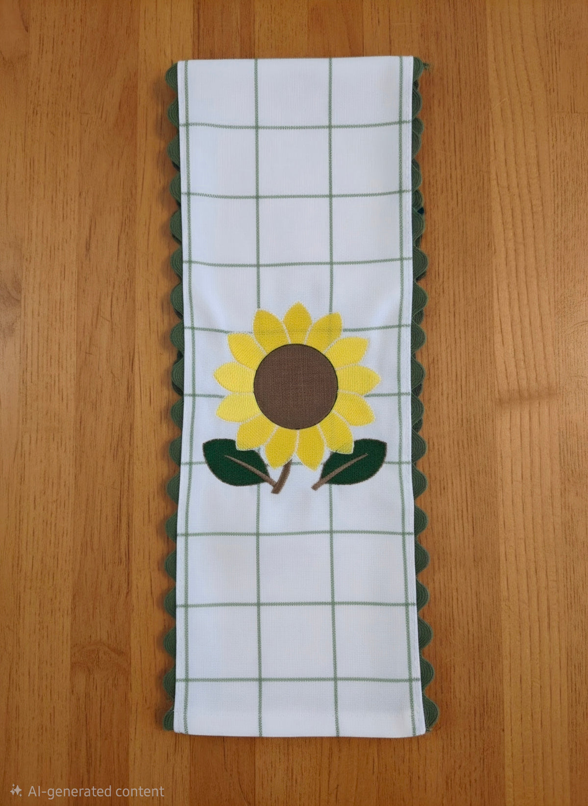 Embrodered wreath sash sunflower
